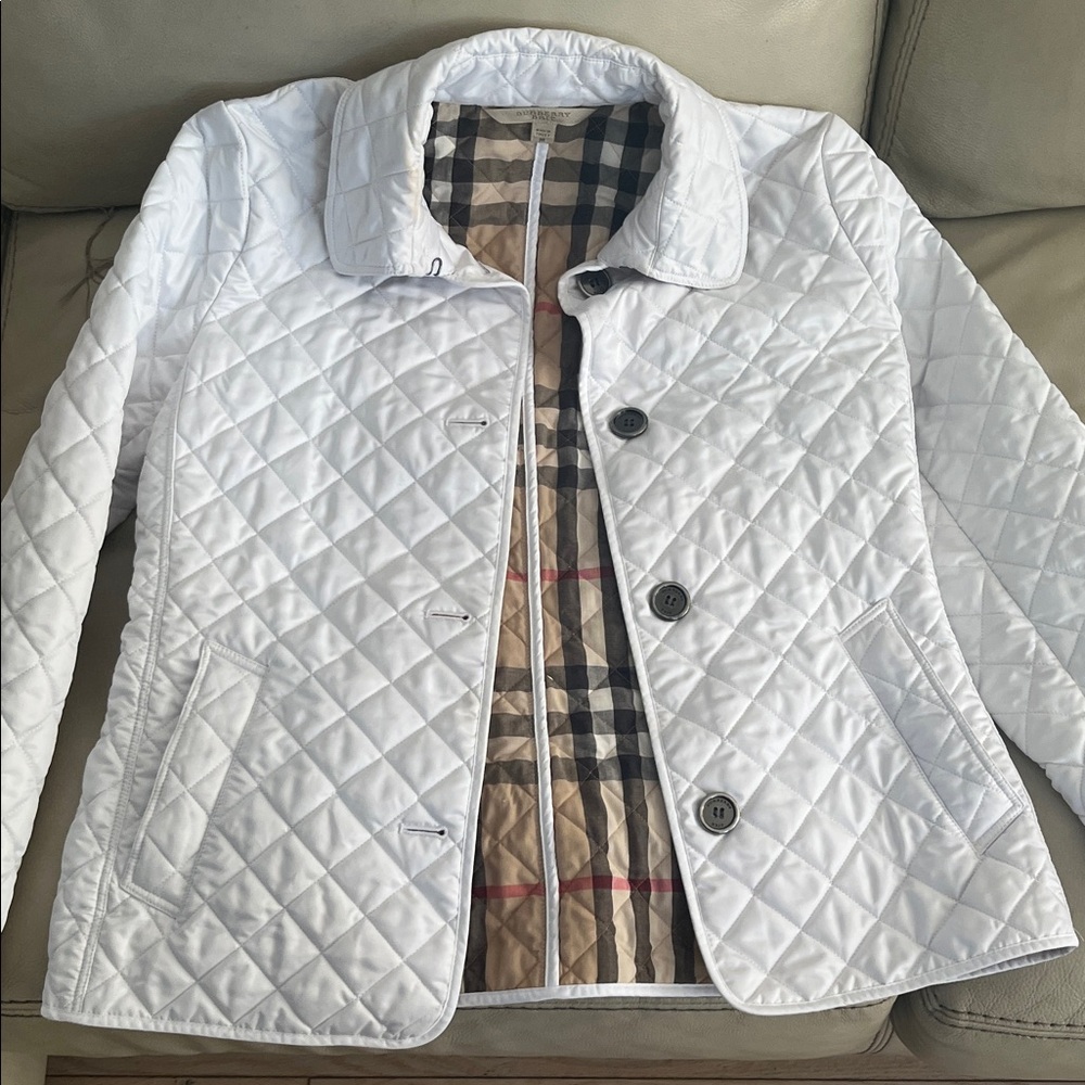 Burberry White Quilted Jacket
